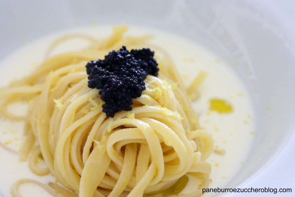 Linguine di Gragnano con crema di limone e&nbsp;caviale
